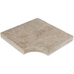 Ro'ma nature - angle rentrant pour margelles travertin 1er choix - 45, 5x45, 5x5 cm - bord rond - beige ...