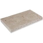 Ro'ma nature - margelle de piscine travertin 1er choix - 61x33x5 cm - bord droit - beige mix