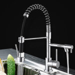 Skecten - robinet 2 mitigeurs cuisine avec 1 douchette en laiton chromé argent Skecten - robinet 2 mitigeurs cuisine avec 1 douchette en laiton chromé argent