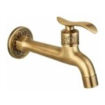 Robinet antique en laiton avec poigne pour salle de bain, montage mural, lave - linge, robinet extrieur ...