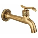 Robinet antique en laiton avec poigne pour salle de bain, montage mural, lave - linge, robinet extrieur ...