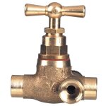 Robinet d'arr�t � purge et bouchon pour tube cuivre - 111 - 8s - grk