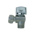 Robinet d'arr�t wc 1 / 4 tour �querre chrome m�le femelle 3 / 8