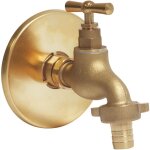 Somatherm for you - robinet d'arrosage orientable poign�e plate 15 / 21 - 20 / 27 + applique murale laiton ...