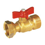 Robinet avant compteur droit mle 3 / 4  - ecrou prisonnier 3 / 4  - lg:65mm