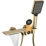 Esip - robinet de baignoire cascade avec affichage de la temprature, mitigeur baignoire mural avec douchette ...