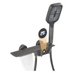 Robinet de baignoire cascade avec affichage de la temprature, mitigeur baignoire mural avec douchette ...