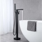 Robinet de baignoire avec douchette cascade baignoire robinet mitigeur au sol autoportant melangeur baignoire ...
