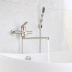 Aafgvc - robinet de baignoire avec douchette mitigeur de douche à main ronde monocommande mural en acier ... Aafgvc - robinet de baignoire avec douchette mitigeur de douche à main ronde monocommande mural en acier ...