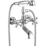 Robinet de baignoire mural avec douche r�tro stilo chrom�