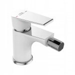 Robinet de bidet sur pied largo en chrome blanc avec bouchon