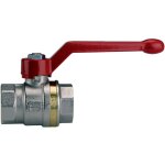Robinet boisseau sphrique laiton bague ff poigne alu rouge 20x27 pn 40