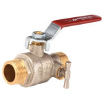 Robinet boisseau sph�rique laiton mm � purge 15x21 p, rouge pi pn 20 / 25