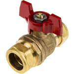 Robinet  boisseau sphrique manuel, 22mm en laiton bspp 22 mm poigne blanc 2 voies ( prix pour 1 )
