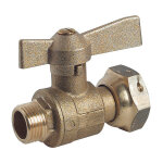 Robinet compteur droit 65 mm mle 1 / 2  (15 / 21) - crou prisonnier 3 / 4'' (20 / 27) - somatherm