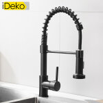 Ideko - robinet de cuisine 2 jets de douchette multi fonction pro rotation � 360 degr�s moderne noir