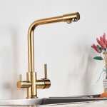 Robinet de cuisine � 3 voies, mitigeur de cuisine flexible, robinet d'�vier d'eau potable r�glable � ...