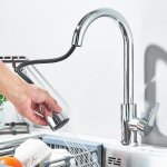 Robinet de cuisine laiton noir mitigeur cuisine deux jets robinet avec douchette flexible et pivotante ...