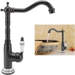 Robinet de cuisine antique or tout cuivre europ�en antique chaud froid m�lang� 360 � rotatif robinet ...