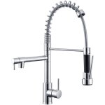 Robinet cuisine auralum mitigeur avec douchette extractible moderne bec haut en laiton rotatif 360robinetteri ...