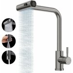 Robinet de cuisine cascade en acier inoxydable, robinet d'évier coulissant avec pulvérisateur 3 modes, ... Robinet de cuisine cascade en acier inoxydable, robinet d'évier coulissant avec pulvérisateur 3 modes, ...