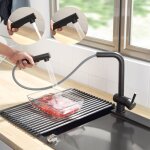 Robinets de cuisine avec douchette extractible, levier unique rotatif � 360, mitigeur d'�vier de cuisine, ...