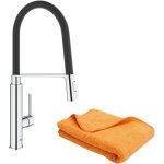 Robinet de cuisine avec douchette grohe feel quickfix chrom + microfibre