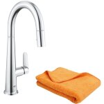 Robinet de cuisine avec douchette grohe veletto quickfix chrom + microfibre