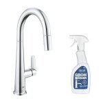 Grohe - robinet de cuisine avec douchette veletto chromé quickfix + nettoyant grohclean Grohe - robinet de cuisine avec douchette veletto chromé quickfix + nettoyant grohclean