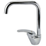 Robinet de cuisine �vier mitigeur bec haut carr� laiton chrome 69140