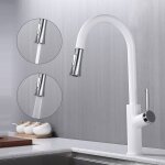 Robinet de cuisine extractible avec mitigeur cuisine pivotant � 360� avec 2 modes de pulv�risation froid ...