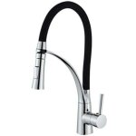 Robinet de cuisine, flexible bec pivotant � 360� et tuyau en silicone noir mitigeur cuisine, avec douchette ...