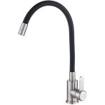 Robinet de cuisine flexible, robinet d'�vier de cuisine rotatif � 360 � avec tuyau en silicone pliable ...