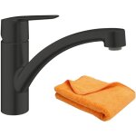 Robinet de cuisine grohe start noir mat + microfibre