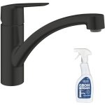 Robinet de cuisine grohe start noir mat + nettoyant grohclean