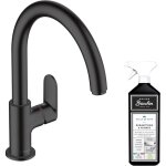Hansgrohe - robinet de cuisine vernis blend m35 210 noir mat + nettoyant briochin