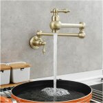 Robinet de cuisine en laiton pliable pivotant pot de remplissage robinet d'eau froide cuisine mitigeur ...