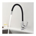 Robinet cuisine mmoire de forme mitigeur d'vier courbe en silicone noir robinetterie chrom mitigeur ...
