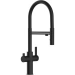 Vizio - robinet de cuisine mitigeur 3 voies noir mat bec noir orientable et douchette 2 jets dtachable ...