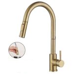 Robinet cuisine mitigeur avec douchette extractible haut bec robinetterie rotatif  360 2 modes jets ...