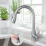 Robinet cuisine, mitigeur �vier en acier inoxydable 304, deux modes de sortie d'eau, robinet �vier rotatif ...