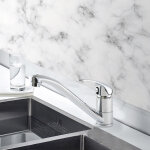 Robinet cuisine mitigeur evier chrome bec long mobile cartouche ceramique