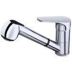 Pro et discount - robinet de cuisine mitigeur vier chrom avec douchette extractible