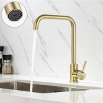 Robinet cuisine, mitigeur evier flexible rotatif  360, mitigeur cuisine acier inoxydable avec arateur ...