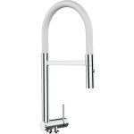 Robinet de cuisine mitigeur rabattable sous fenetre 45mm chrome robinet bec blanc orientable et douchette ... Robinet de cuisine mitigeur rabattable sous fenetre 45mm chrome robinet bec blanc orientable et douchette ...