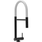 Robinet de cuisine mitigeur rabattable sous fenetre 45mm chrome noir mat robinet bec blanc orientable ...