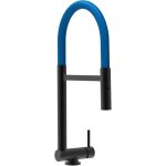 Robinet de cuisine mitigeur rabattable sous fenetre 45mm chrome noir mat robinet bec bleu orientable ...