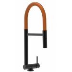 Robinet de cuisine mitigeur rabattable sous fenetre 45mm chrome noir mat robinet bec orange orientable ...