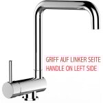 Mitigeur de cuisine rabattable 60mm avec poign�e gauche ? bec pivotant 360� ? cartouche c�ramique �35mm ...