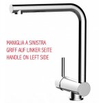 Robinet de cuisine mitigeur rabattable sous fenetre 60mm avec poign�e gauche chrome robinet bec pivotant ...